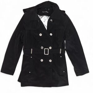 Calvin Klein Women's Black Belted Trench Coat